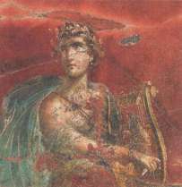 Apollo mit Kithara, Wandgemälde aus Pompeji